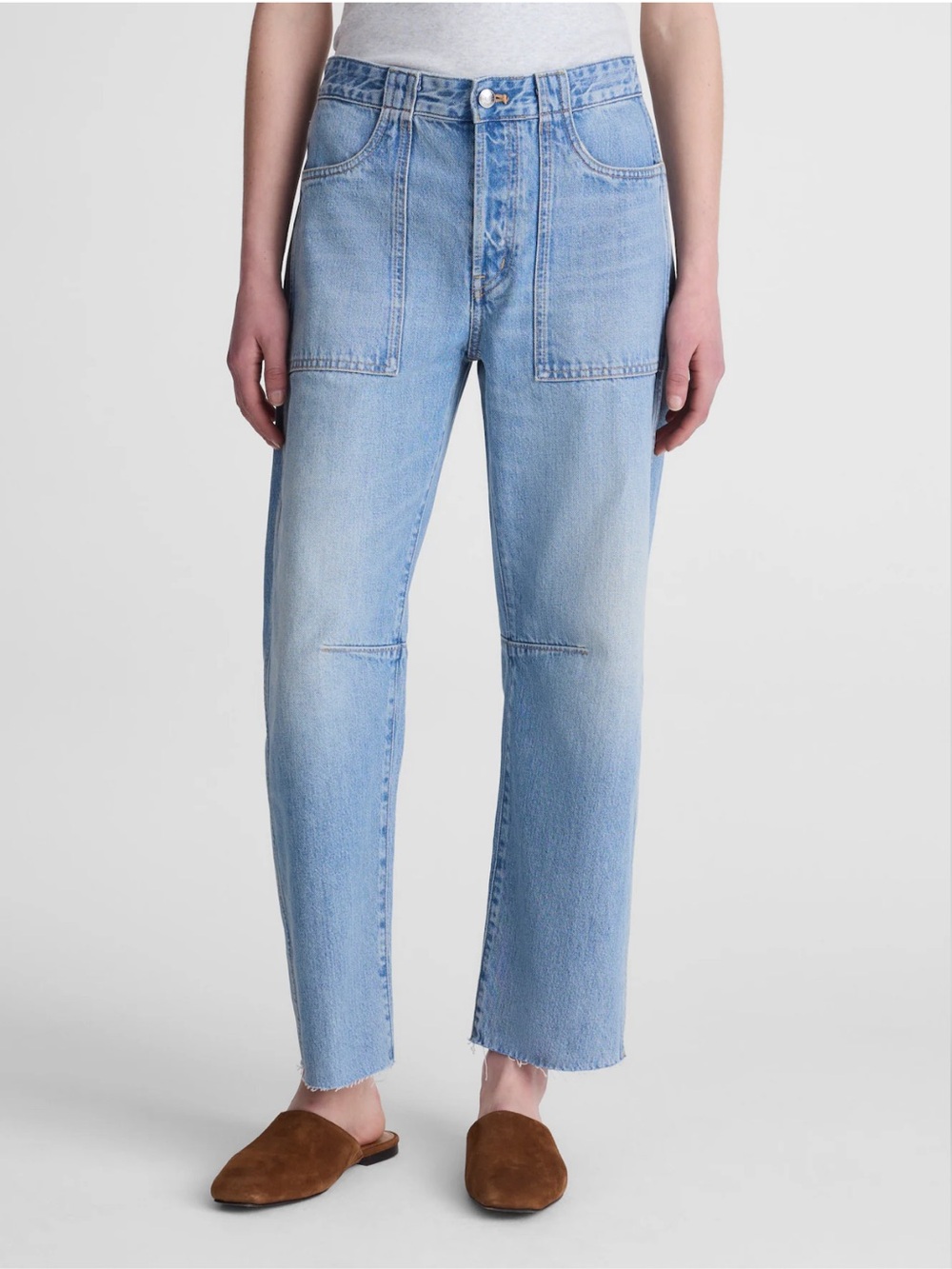 NWT Madewell Darted Barrel-Leg Jean in Faded Horizon Wash